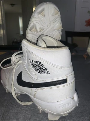 Jordan 1 Retro High Football Cleats Black White Gs Size 6Y - Image 1 of 4