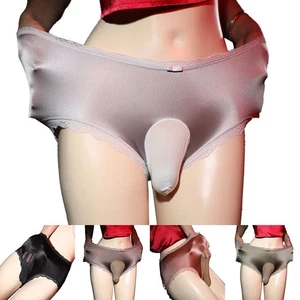 Herren Seide Hohe Taille Dessous Unterwäsche Slips Höschen Sexy Sissy Shorts - Bild 1 von 31