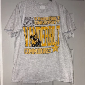 Vintage 90s Tulex Vanderbilt University Commodores Shirt Large Made in USA *READ - Picture 1 of 12
