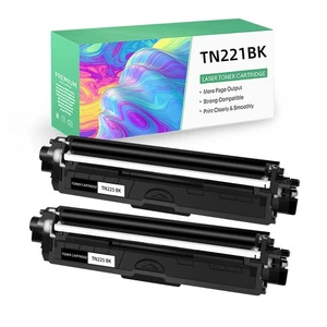 2PK TN221 BK Toner Cartridge Compatible With Brother DR221 HL-3140CW HL-3170CDW - Picture 1 of 12