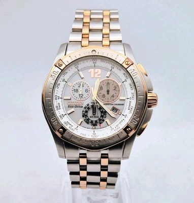 Citizen Mens Eco Drive Perpetual Calendar Alarm Chrono Two Tone Watch BL5376-55A - Image 1 of 4