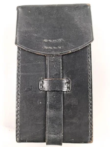 Koppeltasche aus schwarzem Leder, Maße 8,5 x 4 x16cm - Picture 1 of 9