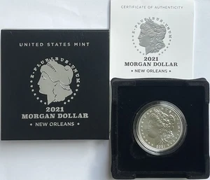 2021-O Privy Uncirculated U.S. Silver Morgan Dollar Coin (OGP and COA) - Picture 1 of 8