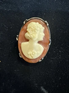 Kamee Vintage Sterling Brosche Anstecknadel - Bild 1 von 4