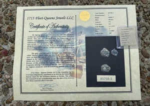 Spanish 1715 Treasure Fleet Silver 1 Reale Cob Coin Queens Jewels Certificate - Picture 1 of 7