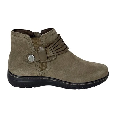 Bota Earth Feminina 5M Synal Couro Camurça Tornozelo Verde Escuro Nova Sem Caixa - Imagem 1 de 4