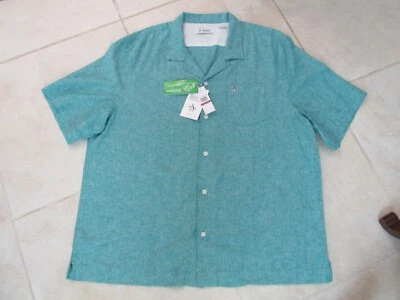 NEW Original Penguin Button Front Short Sleeve Shirt MENS XXL $95.00 Blue - Image 1 of 4
