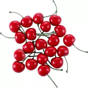 20 Pcs Red Artificial CherriesFake CherriesFake Fruit Decor Simulation Cherry... - Picture 1 of 6