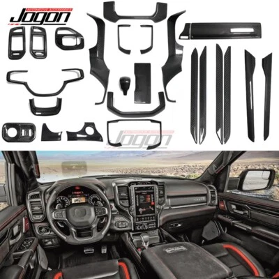 25x Cubierta de panel de tablero interior de carbono para Dodge Ram 1500 TRX Rebel Off-Road 2019+ Foto 1 de 4