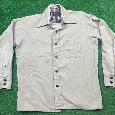 Vintage Hunter's Lane Long Sleeve Shirt Beige Size Large Made in USA Distressed - Image 1 of 4
