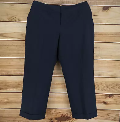 Larry Levine Classics Dress Pants Womens Size 20W Black Striped Cuffed Business - Image 1 of 4