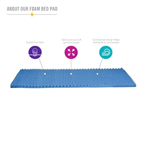 Egg Crate Convoluted Foam Hospital Bed Mattress1 1/2" Pad Topper Twin Size NEW - Picture 1 of 4