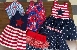 Red White and Blue Girls Dresses And Skirts Age 4/5 - Picture 1 of 9