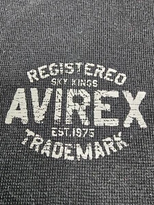 Avirex Shirt Mens XXL Black Thermal Waffle Knit Street wear Logo Tee - Picture 1 of 8