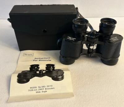vintage SEARS Binoculars 7 x 35 mm  Wide Angle Model No. 583.25110 - Image 1 of 4