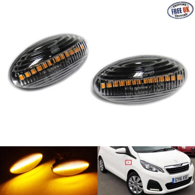 2x Clear Side Indicator LED Signal Light For Peugeot 107 108 206 Expert Partner - Image 1 of 4