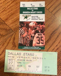 2 1996 1997 Dallas Stars Ticket Stubs Vs Anaheim, New Jersey Hockey - Picture 1 of 1