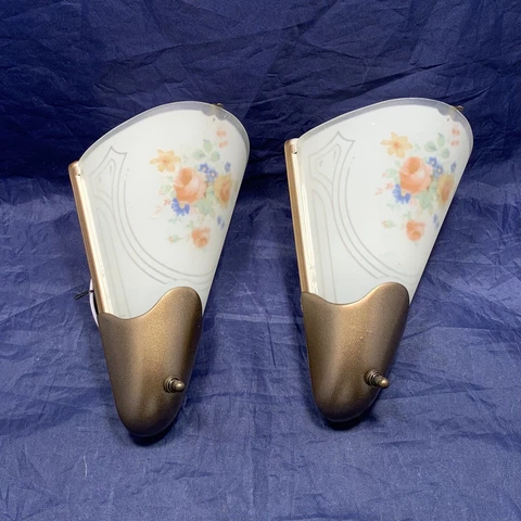 Pair of mid century slip shade sconces Newly Rewired Rare 28F Cover