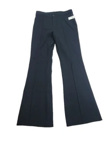 Gap Wo's 10P (30x29 MEASURED) Stretch Knit Kick Pleat Black Flared Dress Pants - Picture 1 of 13