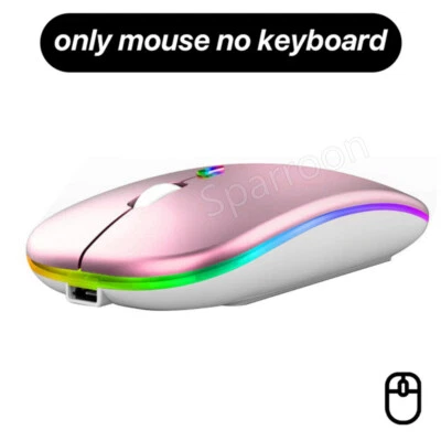 RGB Backlit Wireless Keyboard and Mouse Set For PC iOS Android Laptop Tablet - Image 1 of 4