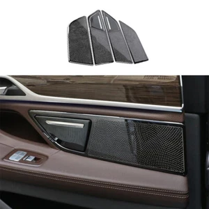 For BMW 7 Series 2016-2022 Black Titanium Door Speaker Bezel Frame Cover Trim - Foto 1 di 7
