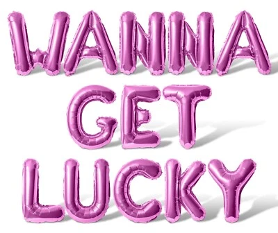 Banner balão carta WANNA GET LUCKY - Opção de 10 cores - Decoração do dia de São Patrício - Imagem 1 de 4