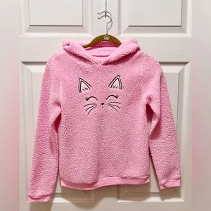 Girls Long Sleeve Hoodie Fleece Cat Pink Size 14 So - Picture 1 of 10