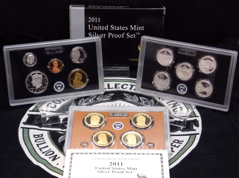 2011 "S" U.S. Mint Uncirculated SILVER Proof Set (14 Coin) Box & COA ECC&C, Inc Cover