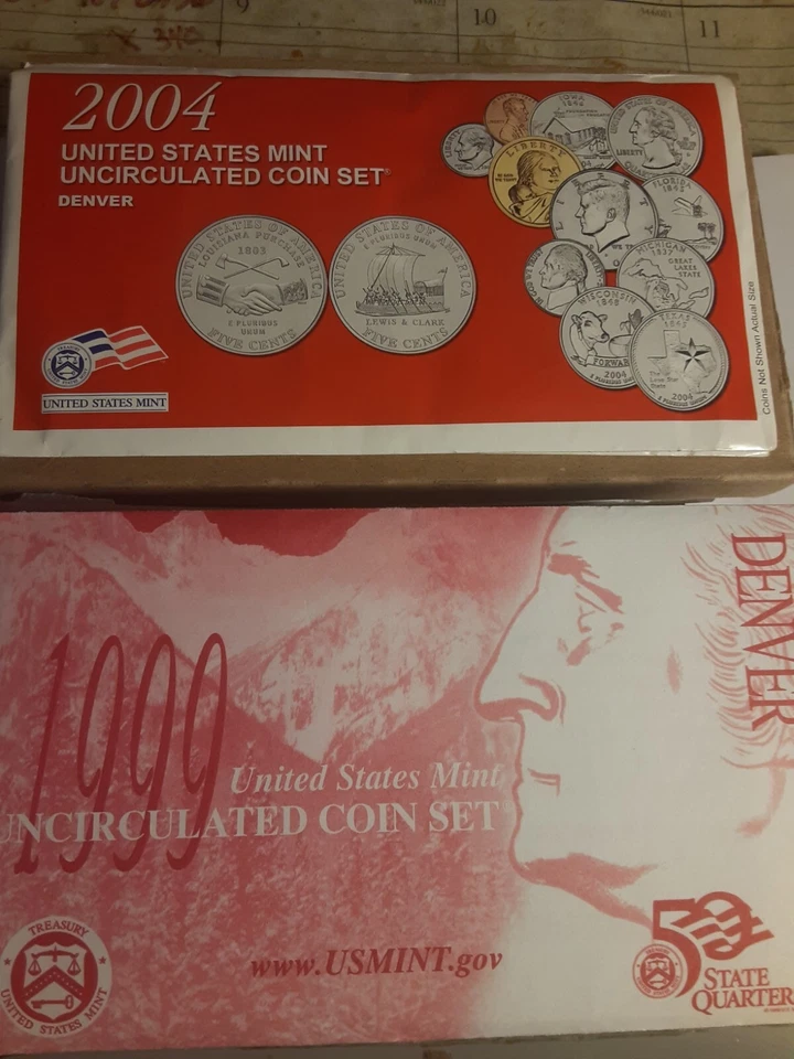1999 to 2008 UN-circulated Mint sets. 10 Complete Sets(P and D). - Image 1 of 1