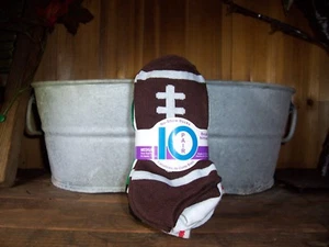 BOYS NO SHOW SPORTS THEME ANKLE SOCKS 10 PAIRS FOR SIZE 7.5-3.5 KIDS CASUAL SOCK - Picture 1 of 1