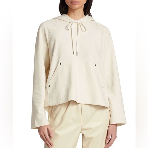 OFF WHITE Felpa con cappuccio TWP Ali Terry donna taglia XL oversize cotone neutro canapa nuova con etichetta Nordstrom