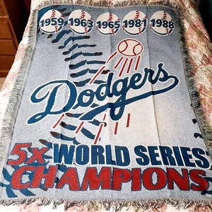 Tapiz tejido conmemorativo de la Serie Mundial de los Dodgers de la MLB NUEVO - Imagen 1 de 17