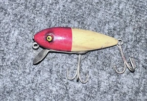Seltener einzigartiger Onkel Tom Angelköder rot/weiß antik Vintage - Bild 1 von 2