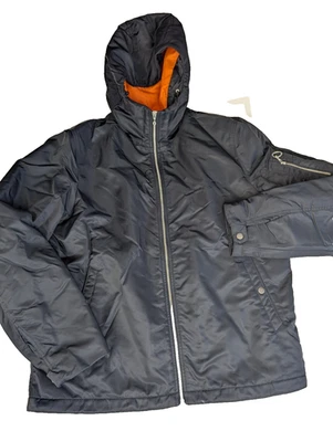 Rag And Bone Manston Hooded Jacket Black with Orange Lining, Men's Size L EUC - Image 1 of 4