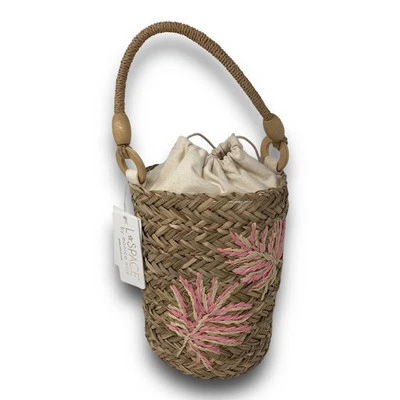 L*SPACE Lyla Bolso Cesta O/S Tejido Paja Palma Cordón Bolso Cubo Playa Nuevo con Etiquetas Foto 1 de 4