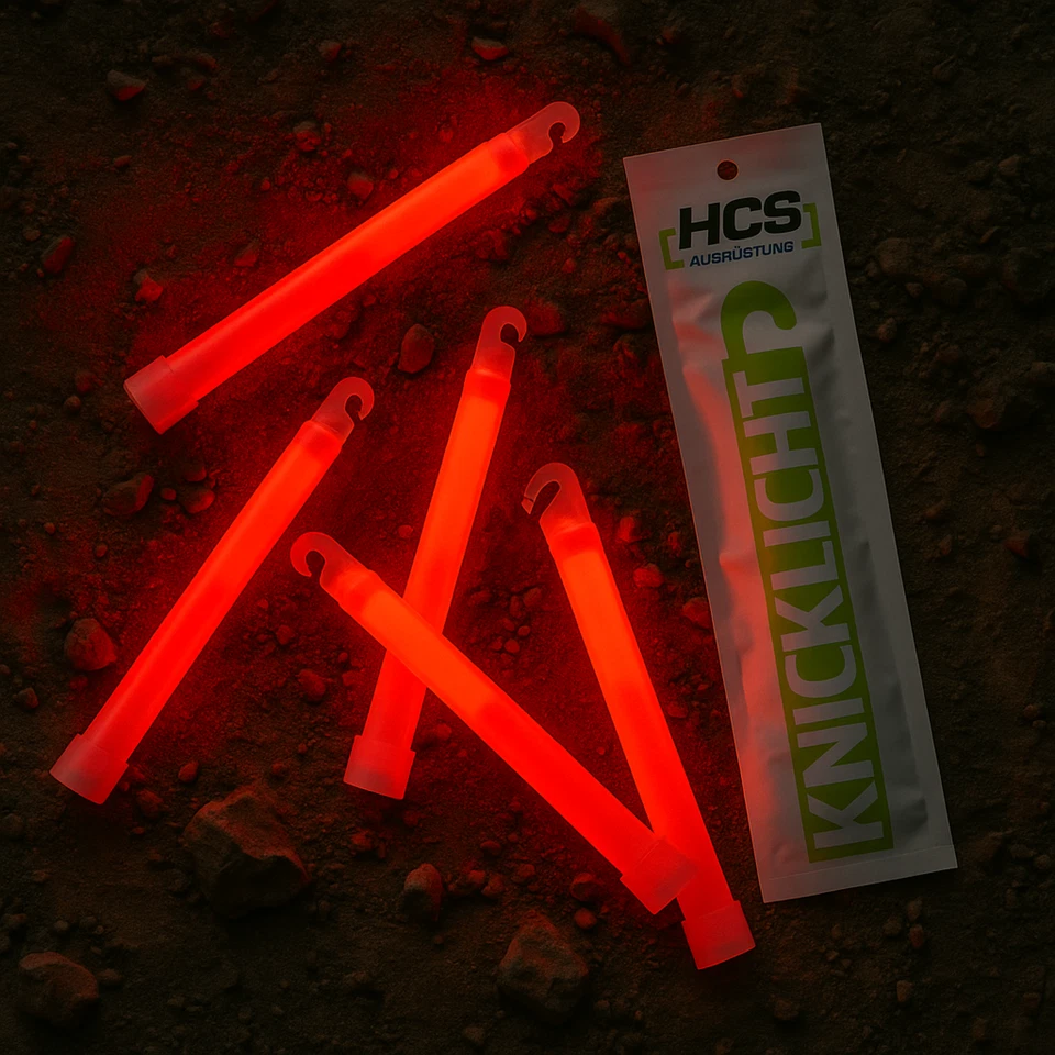 HCS AUSRÜSTUNGS GMBH HCS Leuchtstab Knicklicht 15 cm 12 Stunden rot