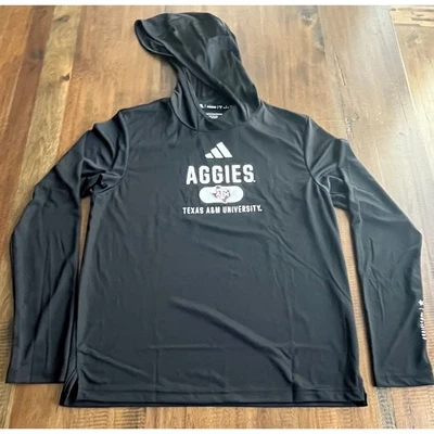 阿迪达斯 Texas A&M Aggies 套衫连帽衫黑色女式中号运动休闲 — 第 1/4 张图片