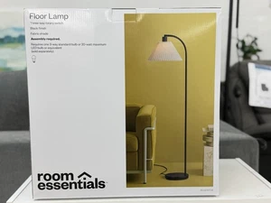 Downbridge Pleated Floor Lamp Black - Room Essentials™: Modern Empire Shade - Picture 1 of 3