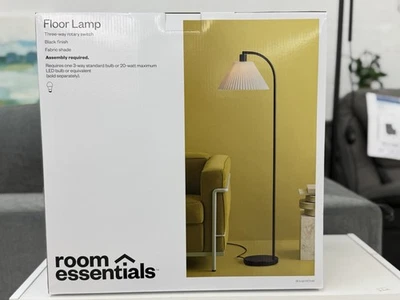 Downbridge Pleated Floor Lamp Black - Room Essentials™: Modern Empire Shade - Image 1 of 3