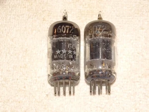 2 x GL-6072 (12AY7)G.E. Tube*Black Plates*3-Mica*Strong Pair*#R8 - Picture 1 of 4