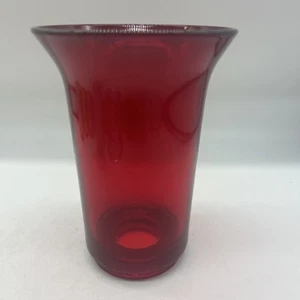 Rubinroter schwerer Kerzenhalter aus Glas Superior Funeral Supply Ohio 6,5" hoch Neu aus altem Lagerbestand - Bild 1 von 5