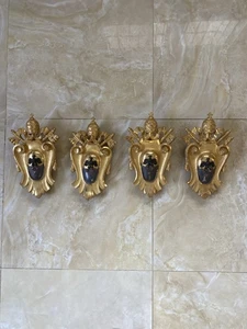 Quattro Stemmi Pio XIIn Legno Foglia Oro 27 × 16 × 5 cm - Picture 1 of 9