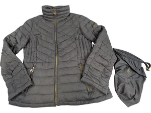 Michael Kors Quilted Puffer Jacket Grey Packable Down Fill - Size M - Picture 1 of 10