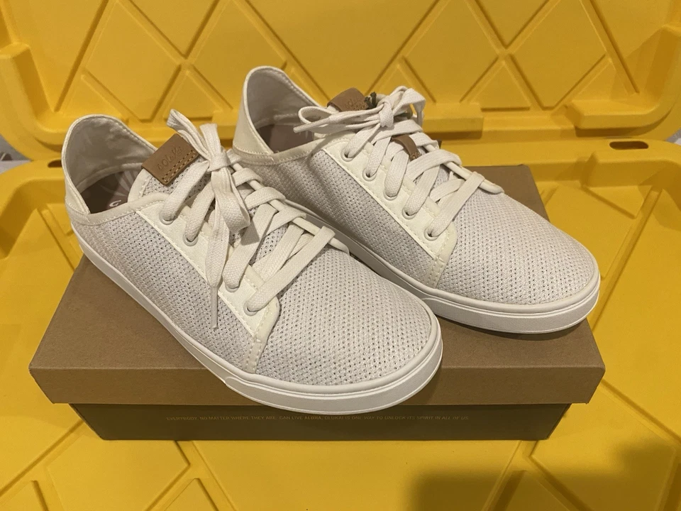 OluKai Women's Pehuea Li White/White Sneaker - 20379-4R4R White/White