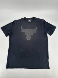 Under Armour Men's Project Rock Brahma Bull Short Sleeve T-Shirt Black Sz Medium - Picture 1 of 7