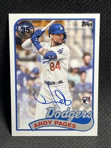 2024 Topps Update Andy Pages Rookie 1989 35th Anniversary Auto LA Dodgers - Picture 1 of 4