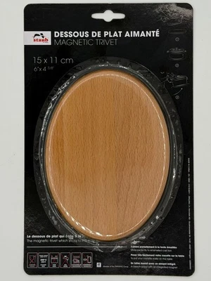 STAUB Magnetic Wood Trivet, Oval 6" x 4⅜" - Image 1 of 2