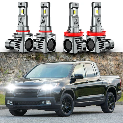 Kit combinado de faros LED 9005+H11 Hi-Lo Beam 6500K para Honda Ridgeline 2017-20 4X Foto 1 de 4