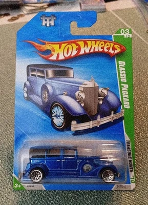 2010 Hot Wheels Blue Classic Packard Treasure Hunt Mint On Card  - Image 1 of 4