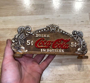 Coca Cola Cash Register Sign Plaque Cast Iron Metal Patina Soda Pepsi Collector - Picture 1 of 12